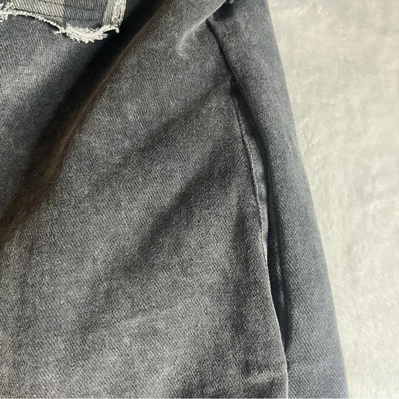 Oli & Hali Black Gray Mineral Washed Checkered Taw Edge Denim Shacket Sz M/L - Picture 7 of 9